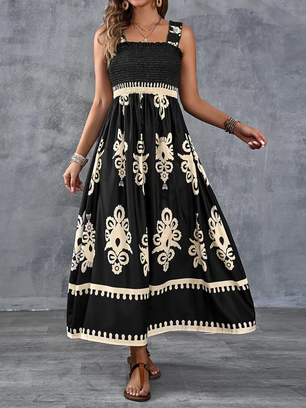 Martina | Vestido maxi com estampado artístico