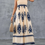 Martina | Vestido maxi com estampado artístico