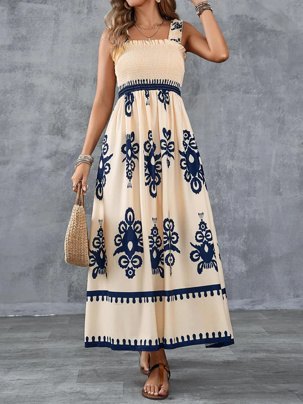 Martina | Vestido maxi com estampado artístico