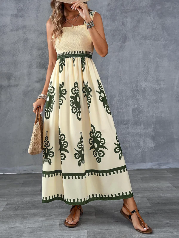 Martina | Vestido maxi com estampado artístico