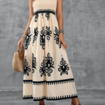 Martina | Vestido maxi com estampado artístico
