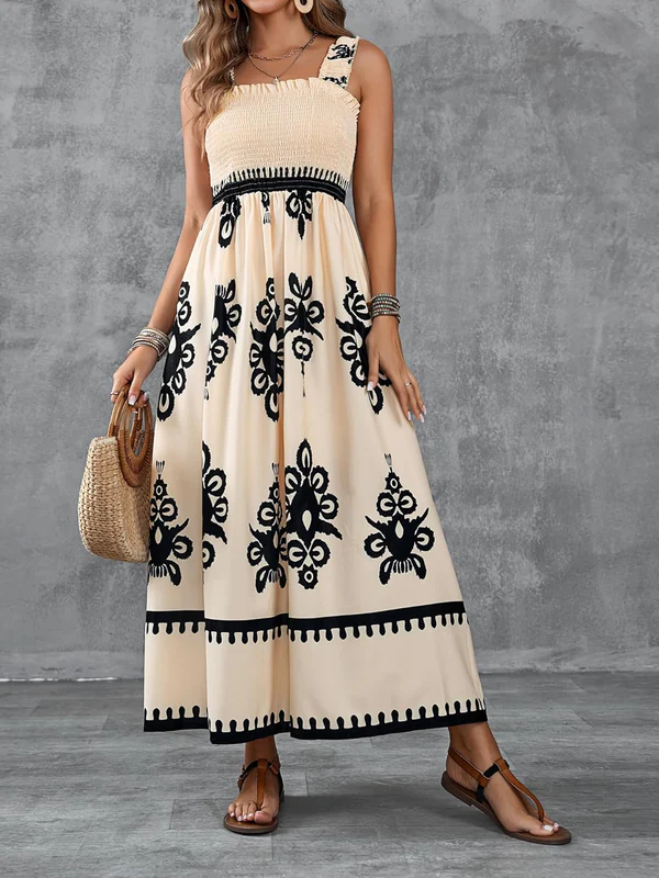 Martina | Vestido maxi com estampado artístico