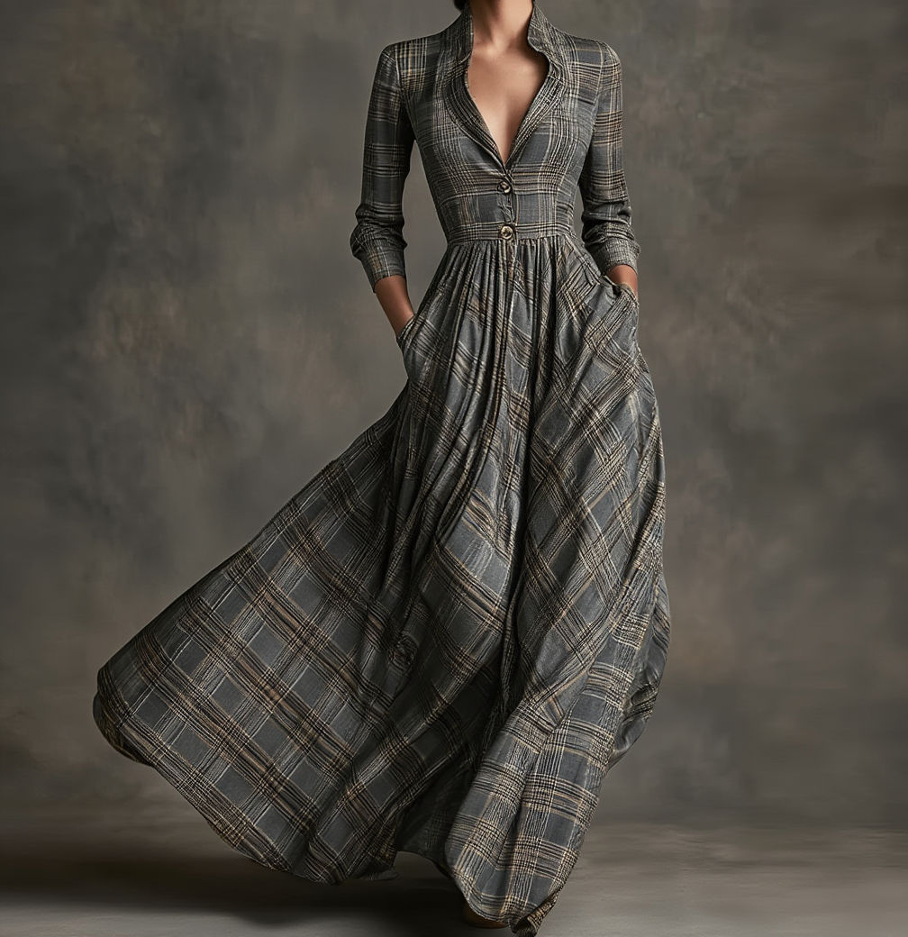 Manuelle | Vestido xadrez Chic