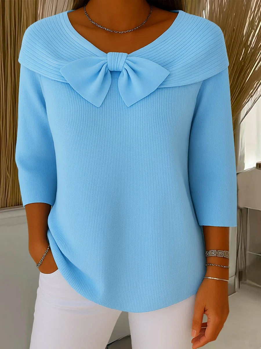 Trinidad | Camisola com Laço e Gola Redonda - 1