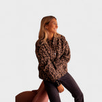 Rosa - Casaco moderno padrão leopardo