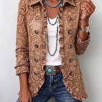 Katell | Colete Vintage com Padrão Floral e Rendas