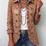 Katell | Colete Vintage com Padrão Floral e Rendas