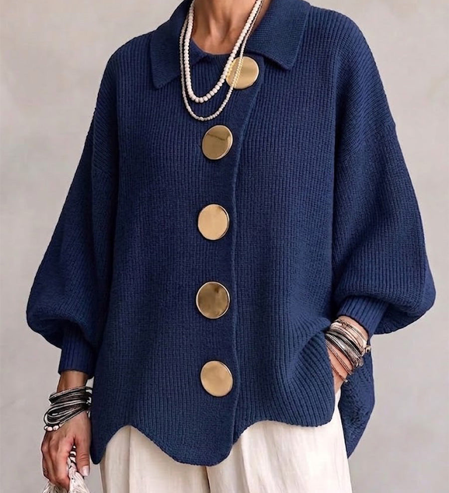 Victoire | Cardigan oversized com grandes botões dourados