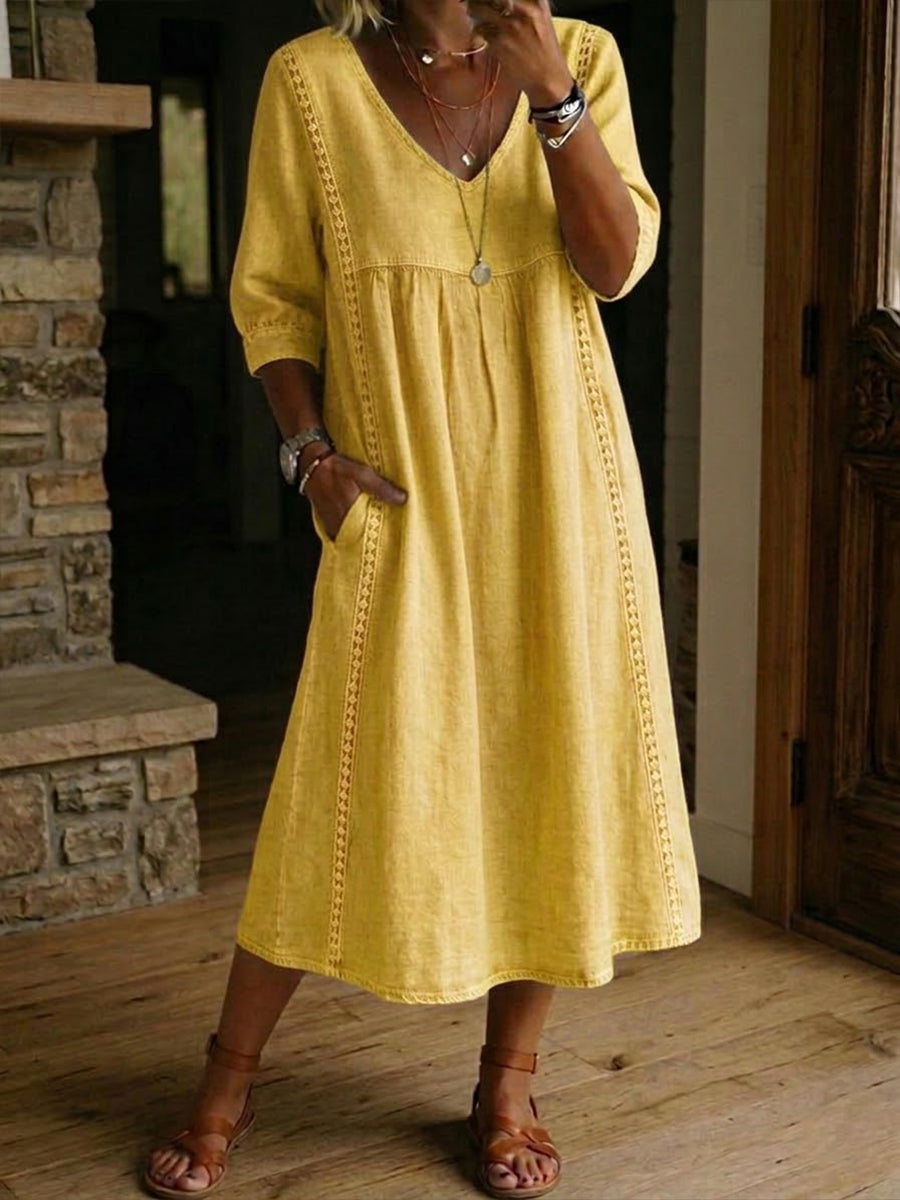 Alba | Vestido maxi com estampado floral artístico e algodão premium