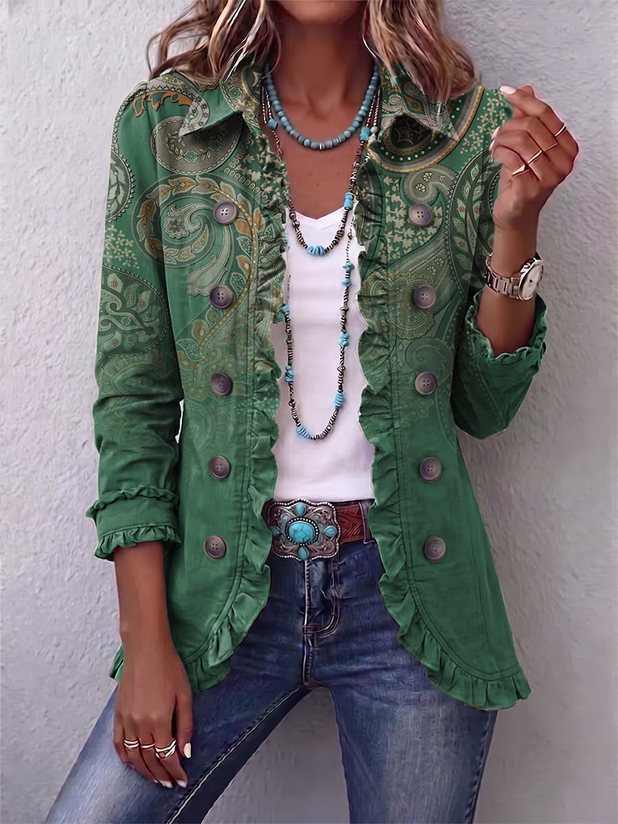 Mireille | Casaco de Cashmere Verde com Rendas
