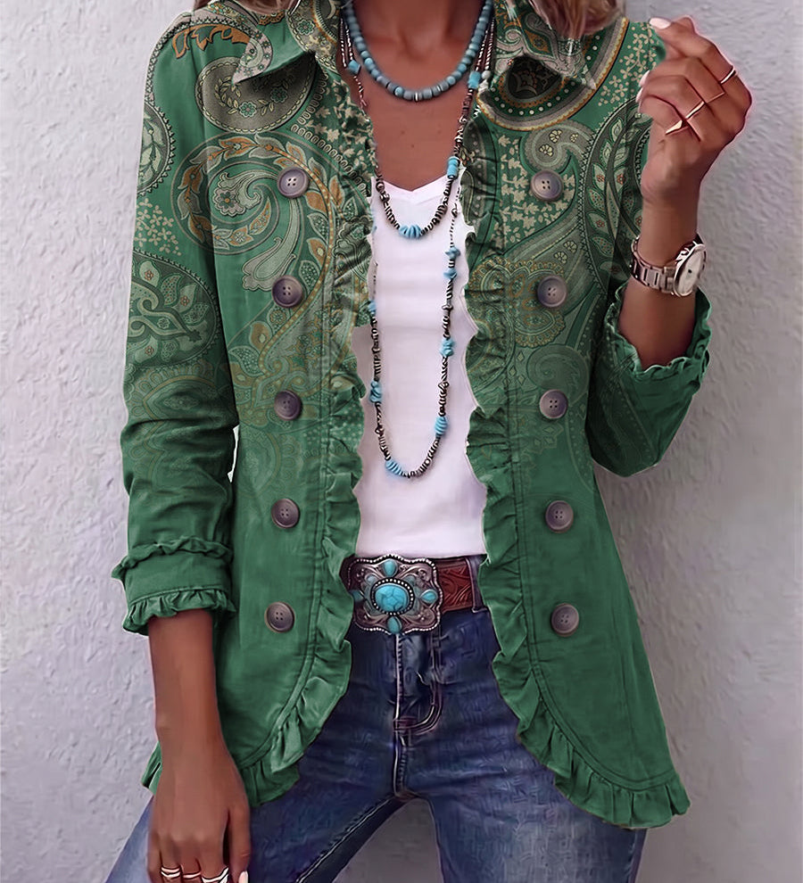 Mireille | Casaco de Cashmere Verde com Rendas