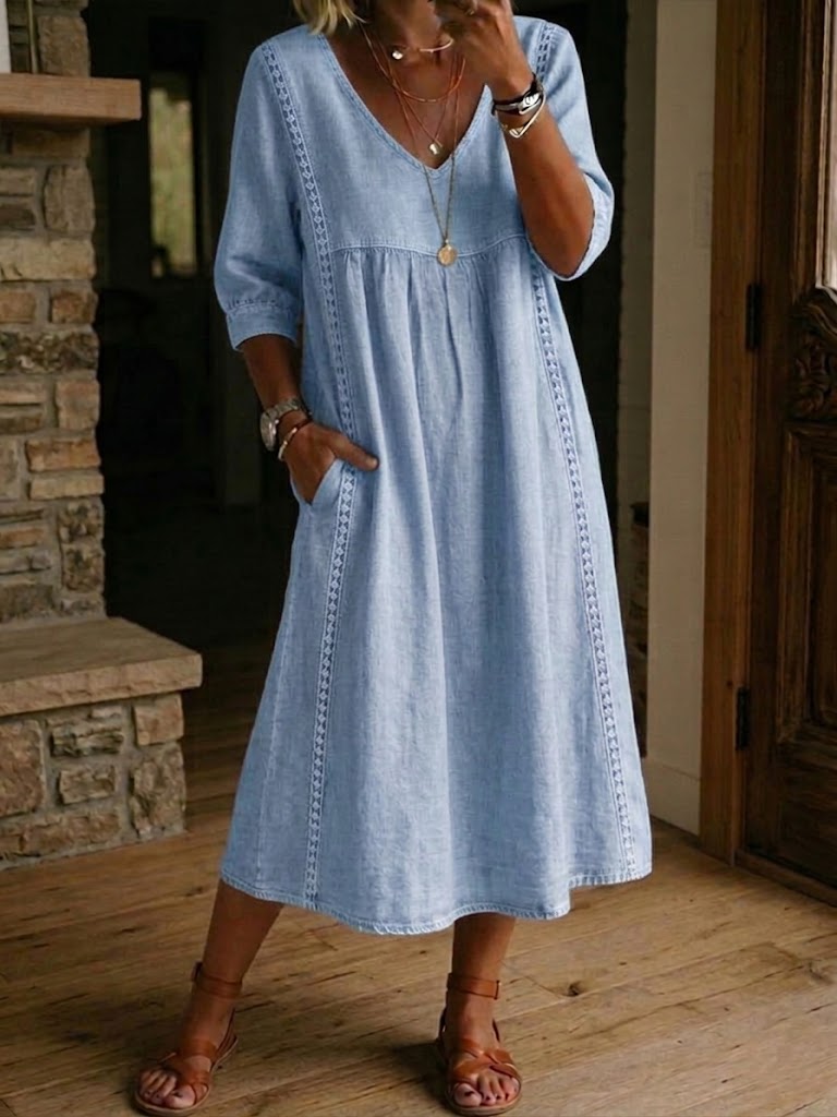 Alba | Vestido maxi com estampado floral artístico e algodão premium