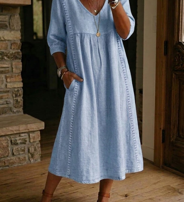 Alba | Vestido maxi com estampado floral artístico e algodão premium