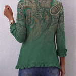Mireille | Casaco de Cashmere Verde com Rendas