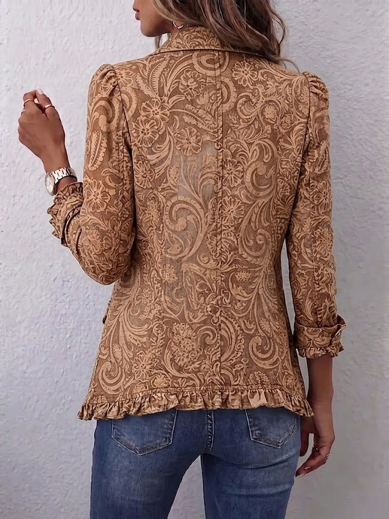 Katell | Colete Vintage com Padrão Floral e Rendas