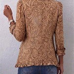 Katell | Colete Vintage com Padrão Floral e Rendas