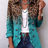Chantal | Blazer com Degradê e Padrão de Leopardo com Rendas
