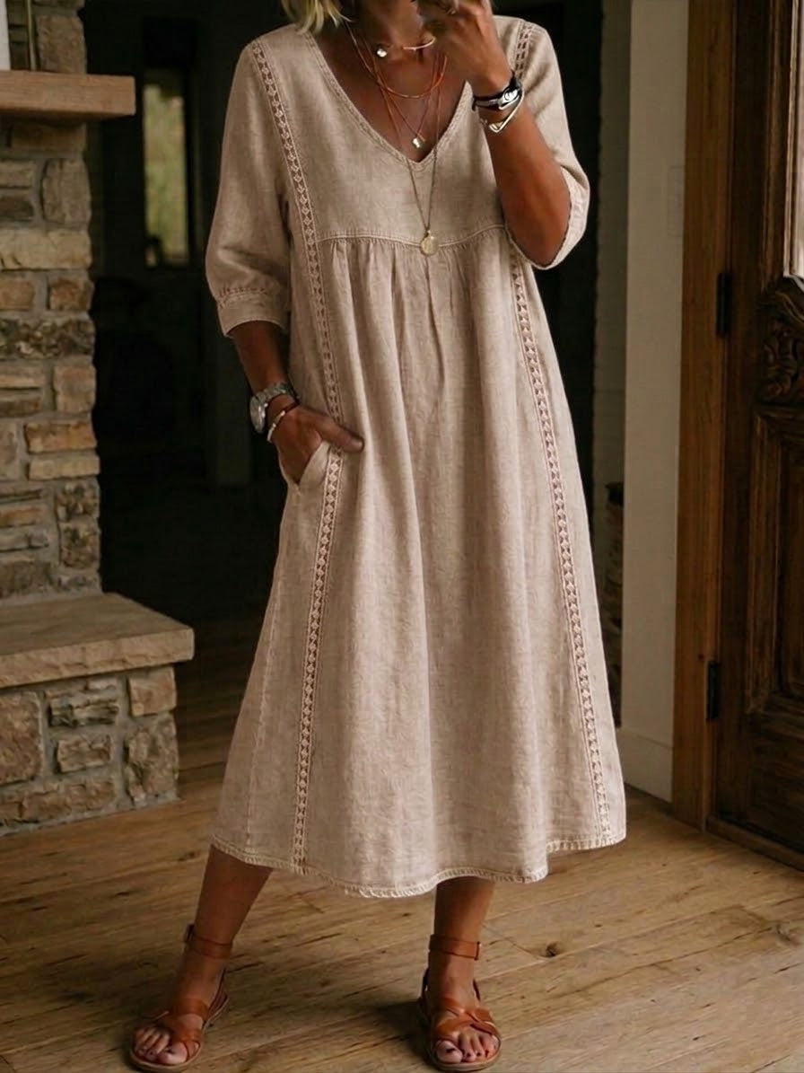 Alba | Vestido maxi com estampado floral artístico e algodão premium