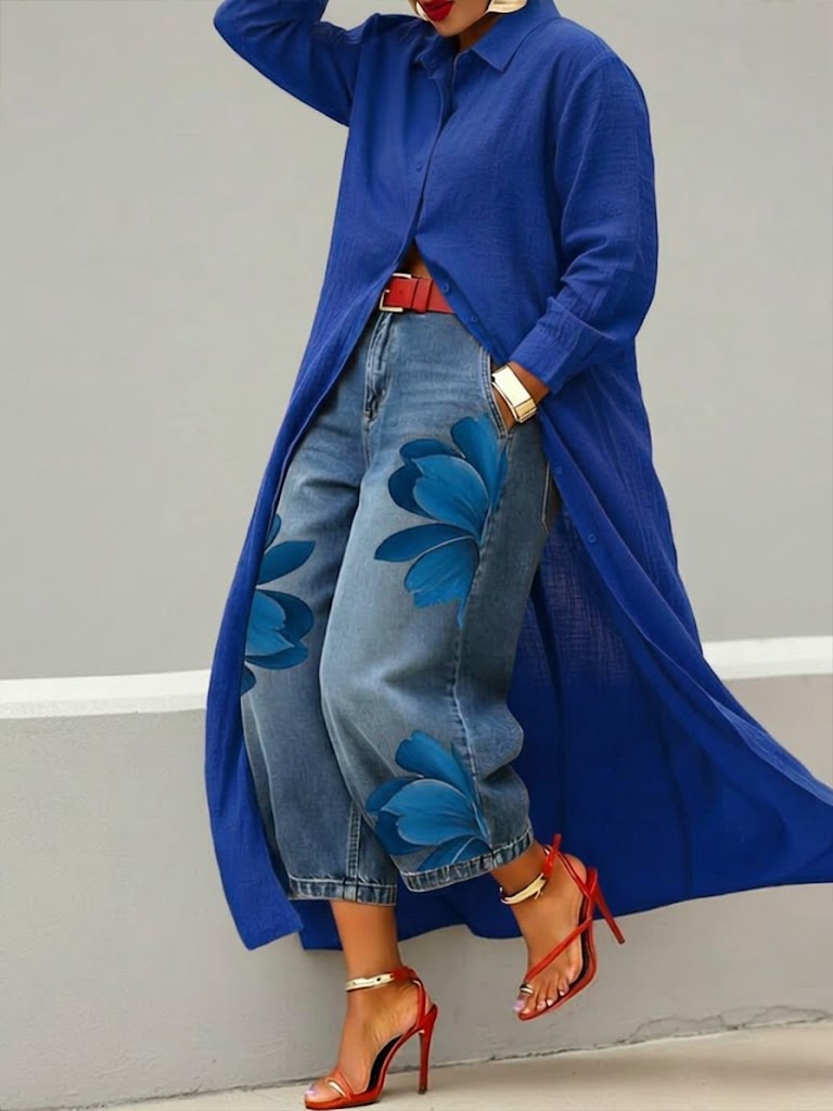 Marilou | Vestido de Linho & Conjunto de Denim Floral