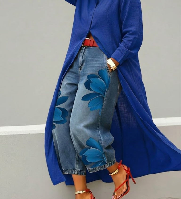 Marilou | Vestido de Linho & Conjunto de Denim Floral