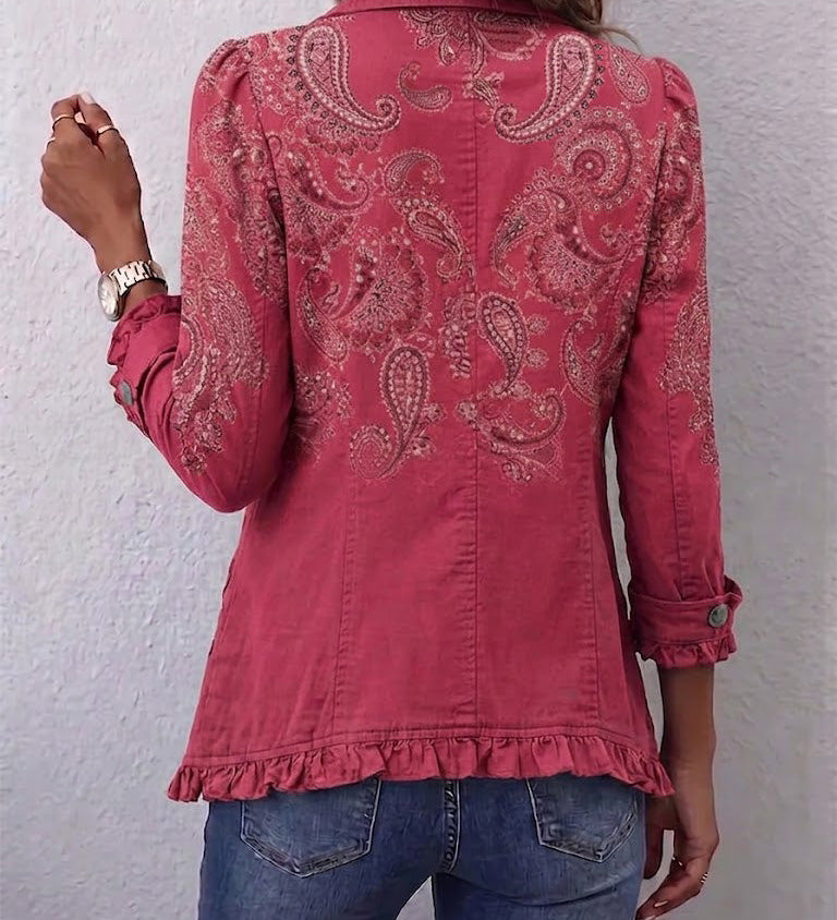 Karine | Casaco de Cashmere Rosa com Rendas