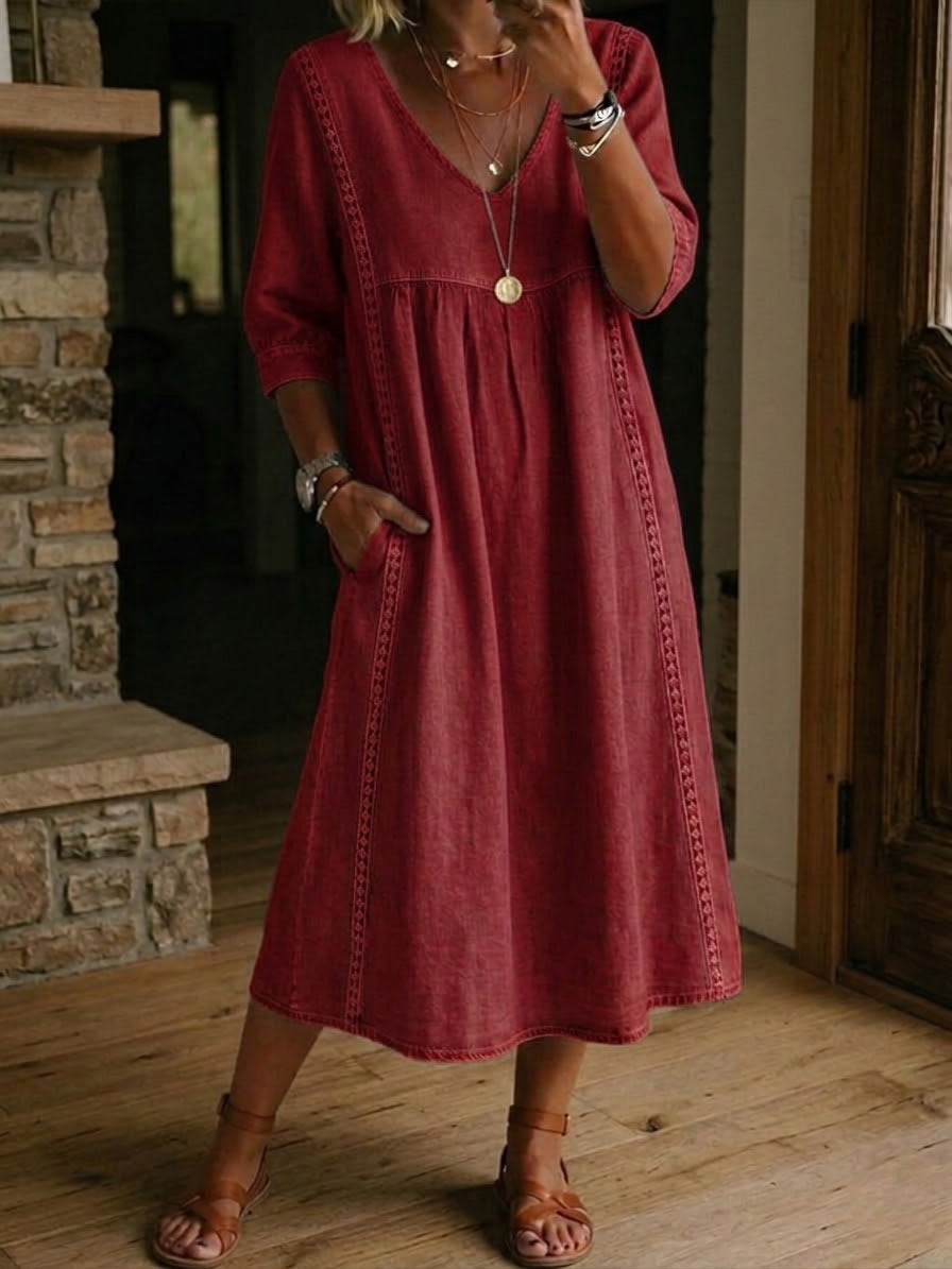 Alba | Vestido maxi com estampado floral artístico e algodão premium