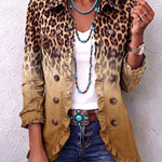 Évelyne | Blazer com padrão de leopardo em amarelo ocre e rendas