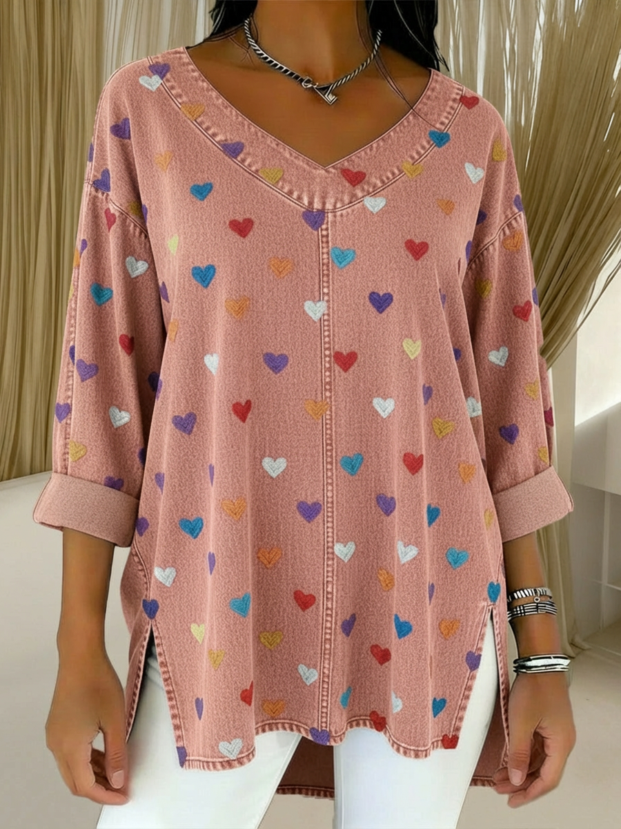 Soraya™ | Top em denim decote em V