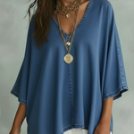 Margot™ | Camisa de denim com decote em V