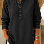 Amira™ | Camisa de ganga com decote em V