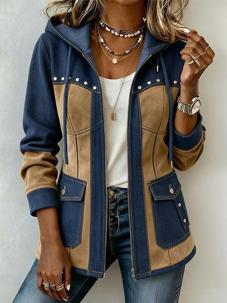 Camila | Casaco com capuz estilo patchwork