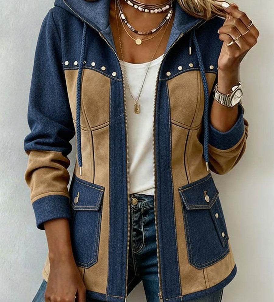 Camila | Casaco com capuz estilo patchwork