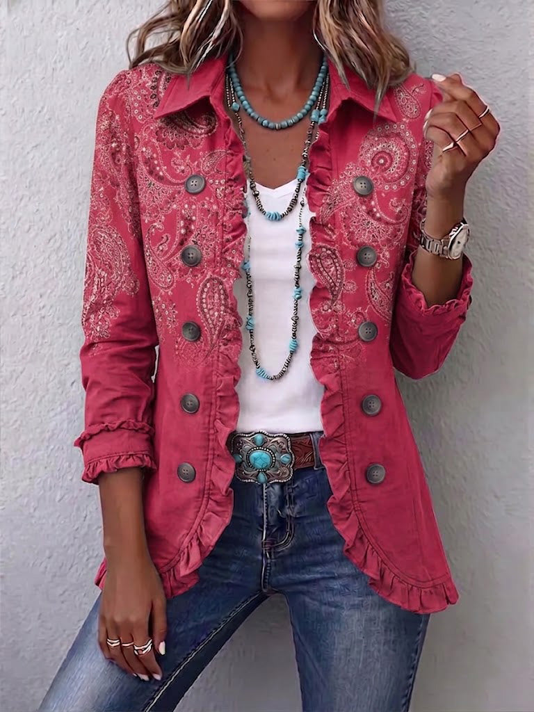 Karine | Casaco de Cashmere Rosa com Rendas