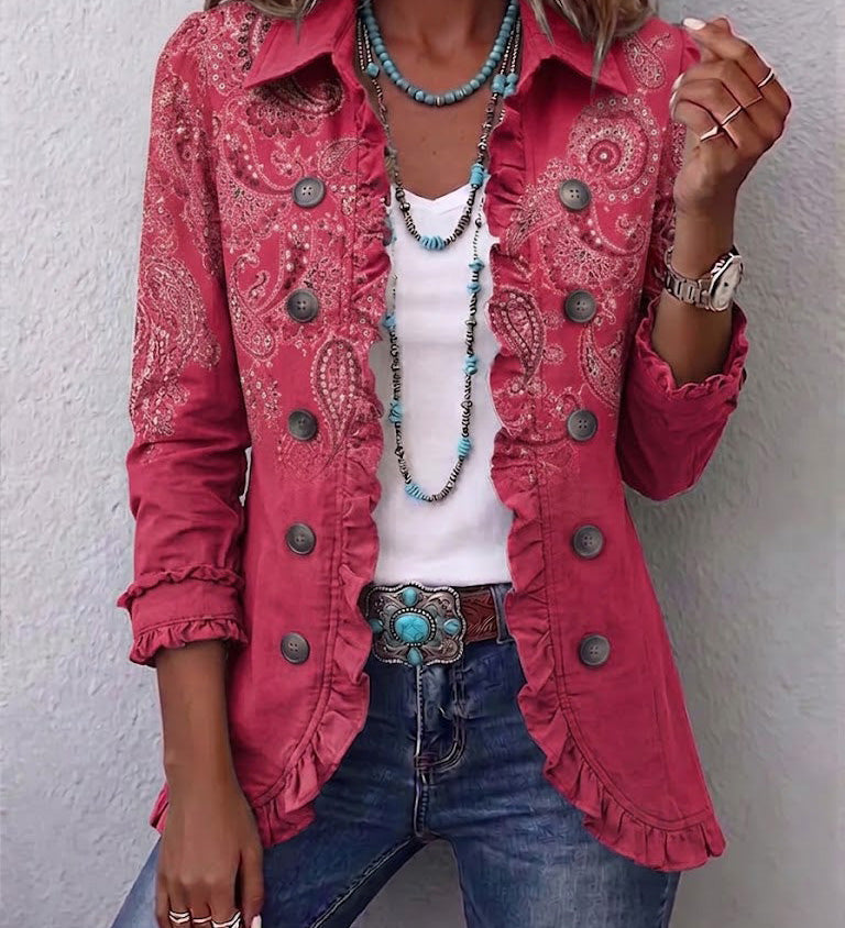 Karine | Casaco de Cashmere Rosa com Rendas