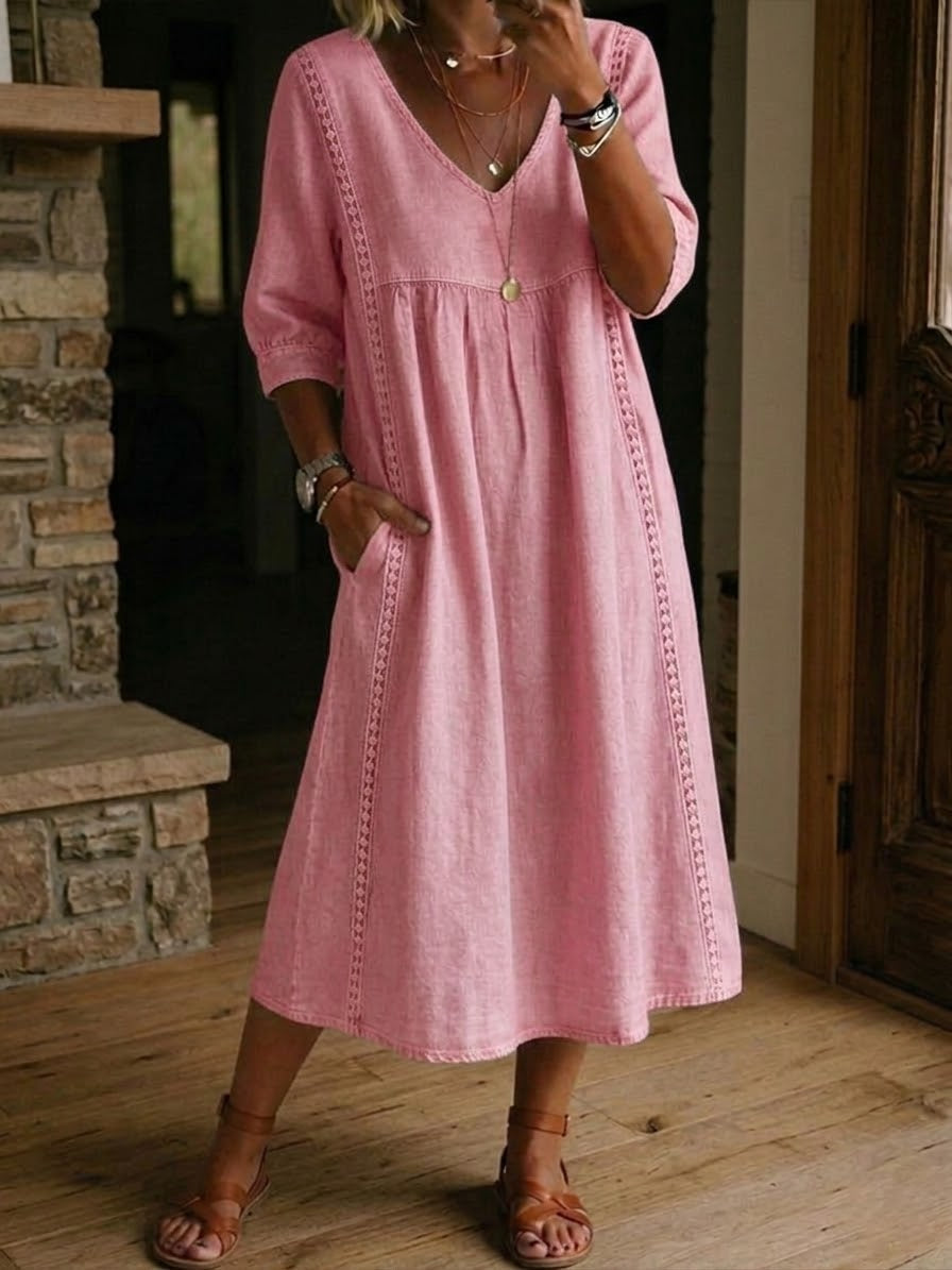 Alba | Vestido maxi com estampado floral artístico e algodão premium