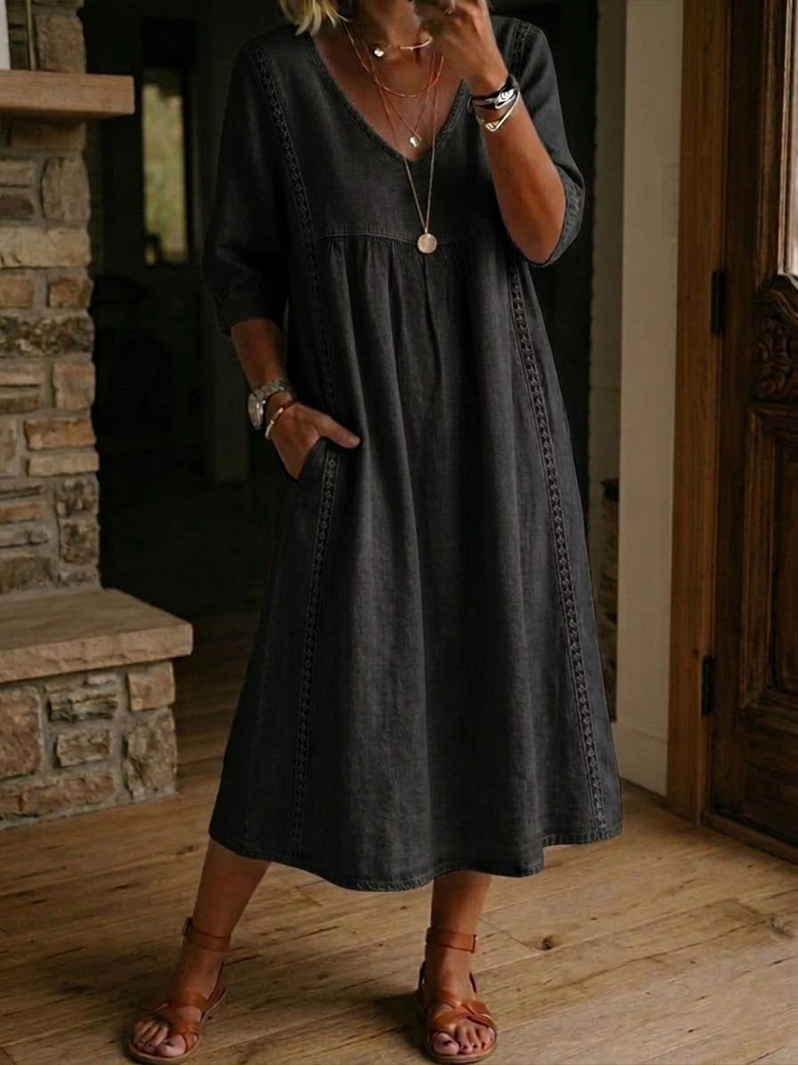 Alba | Vestido maxi com estampado floral artístico e algodão premium