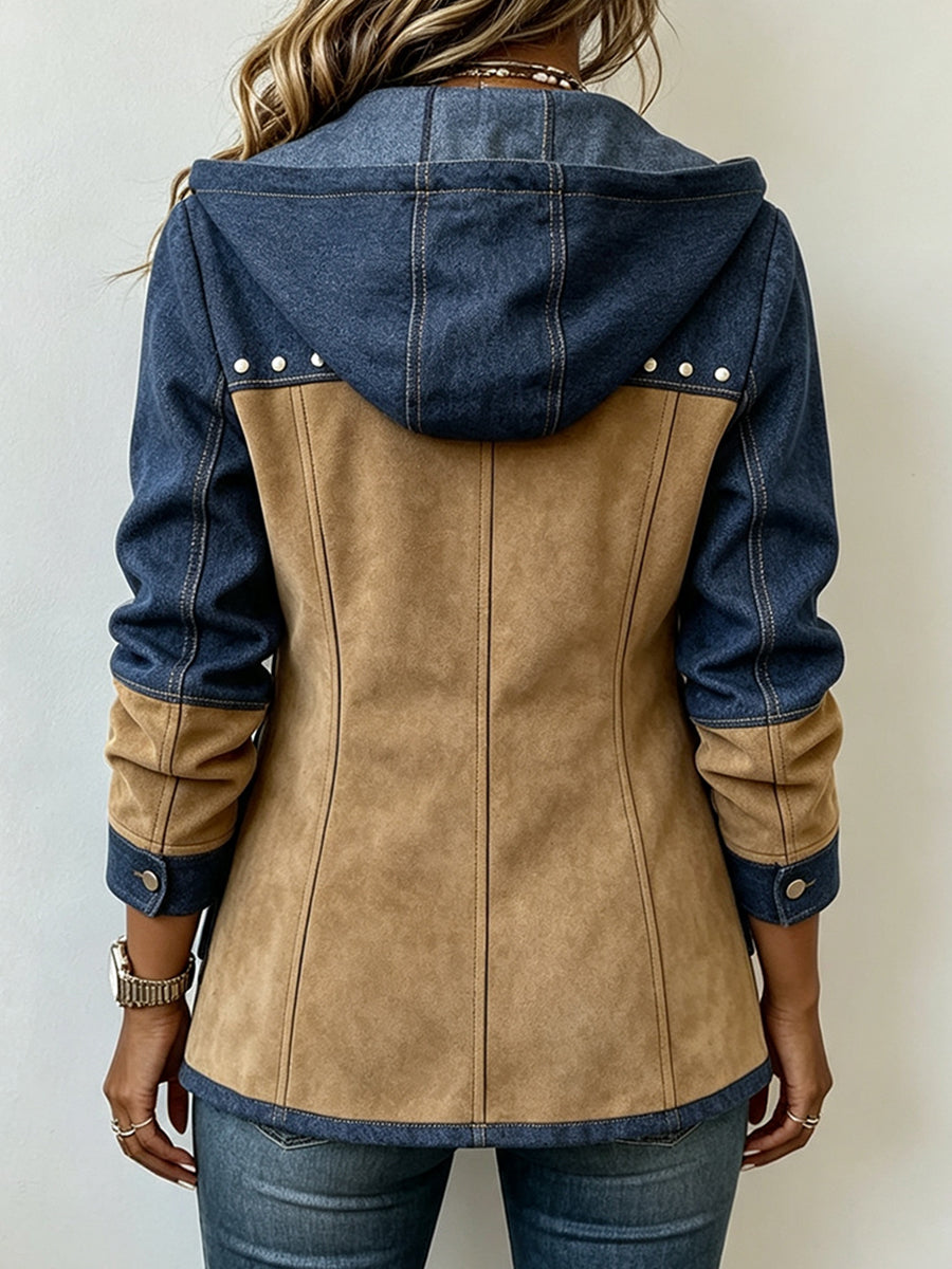 Camila | Casaco com capuz estilo patchwork