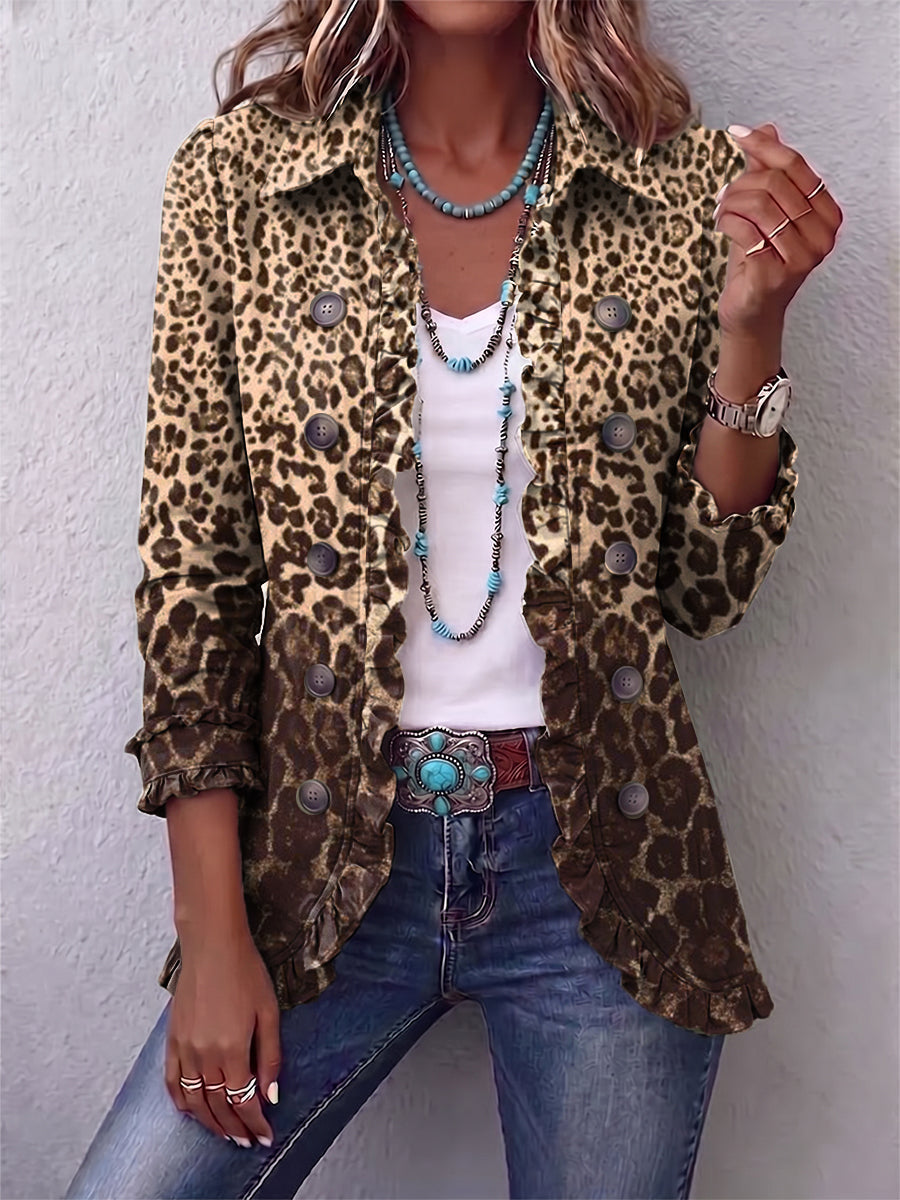 Sylviane | Casaco de Leopardo com Volantes