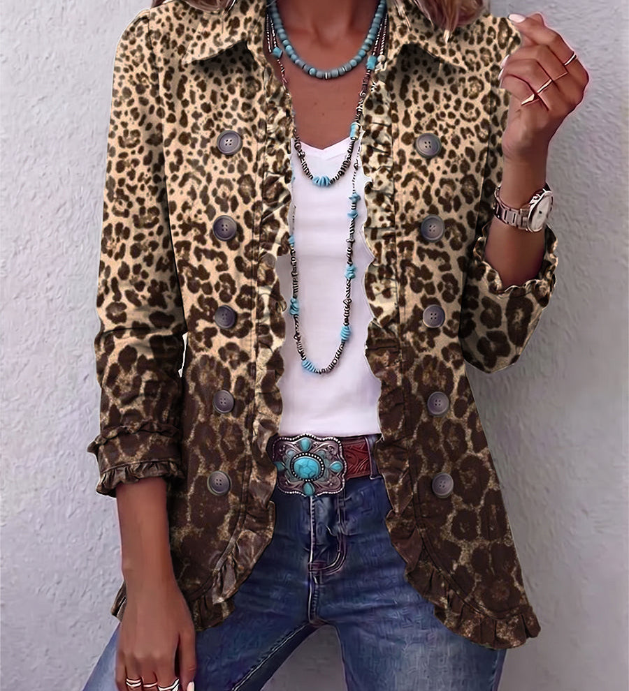 Sylviane | Casaco de Leopardo com Volantes