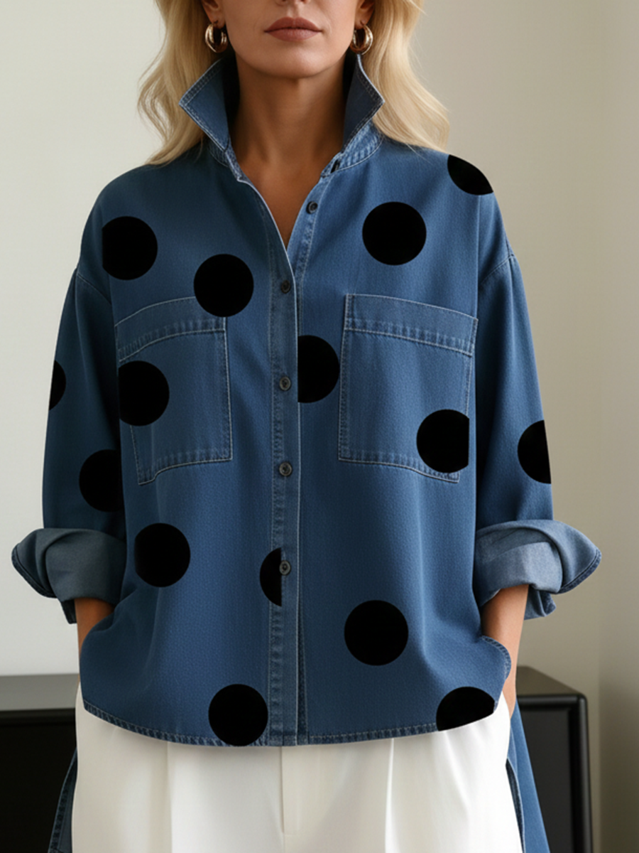 Amélia — Camisa de Ponto de Bolinha