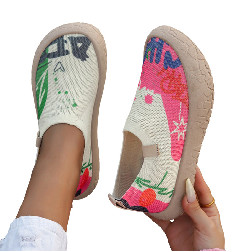 Zara | Slip-On Impresso Artístico & Sola Macia