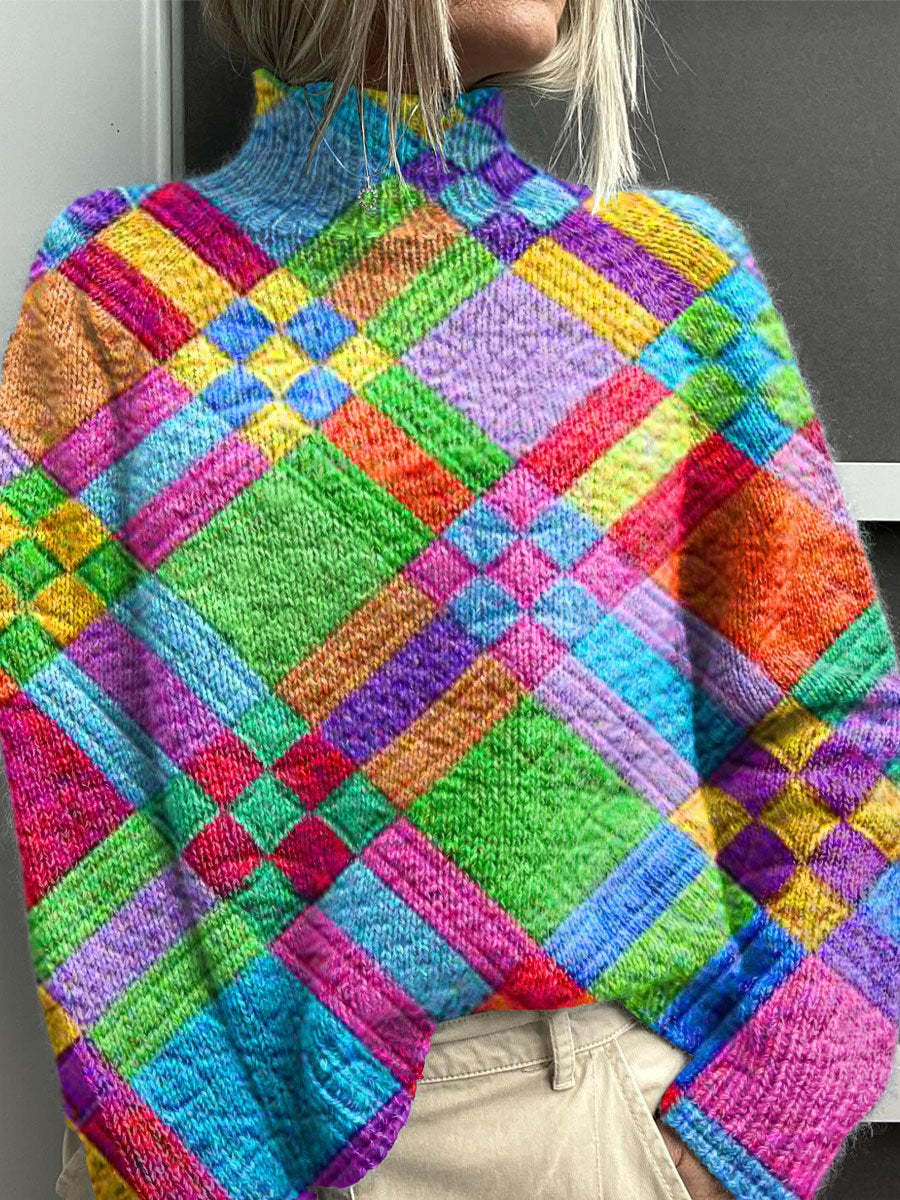 Noëlle | Pullover de gola alta colorido