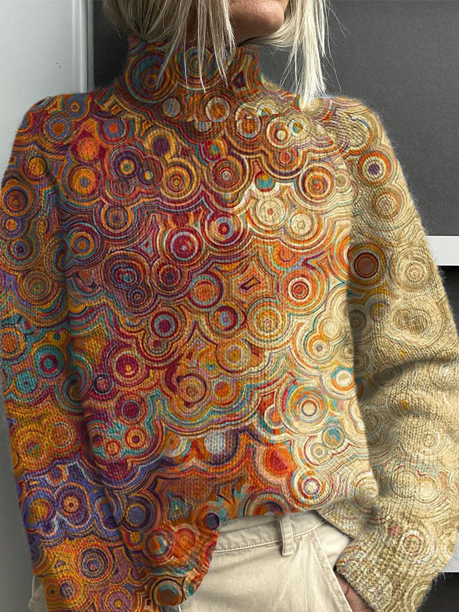 Noëlle | Pullover de gola alta colorido