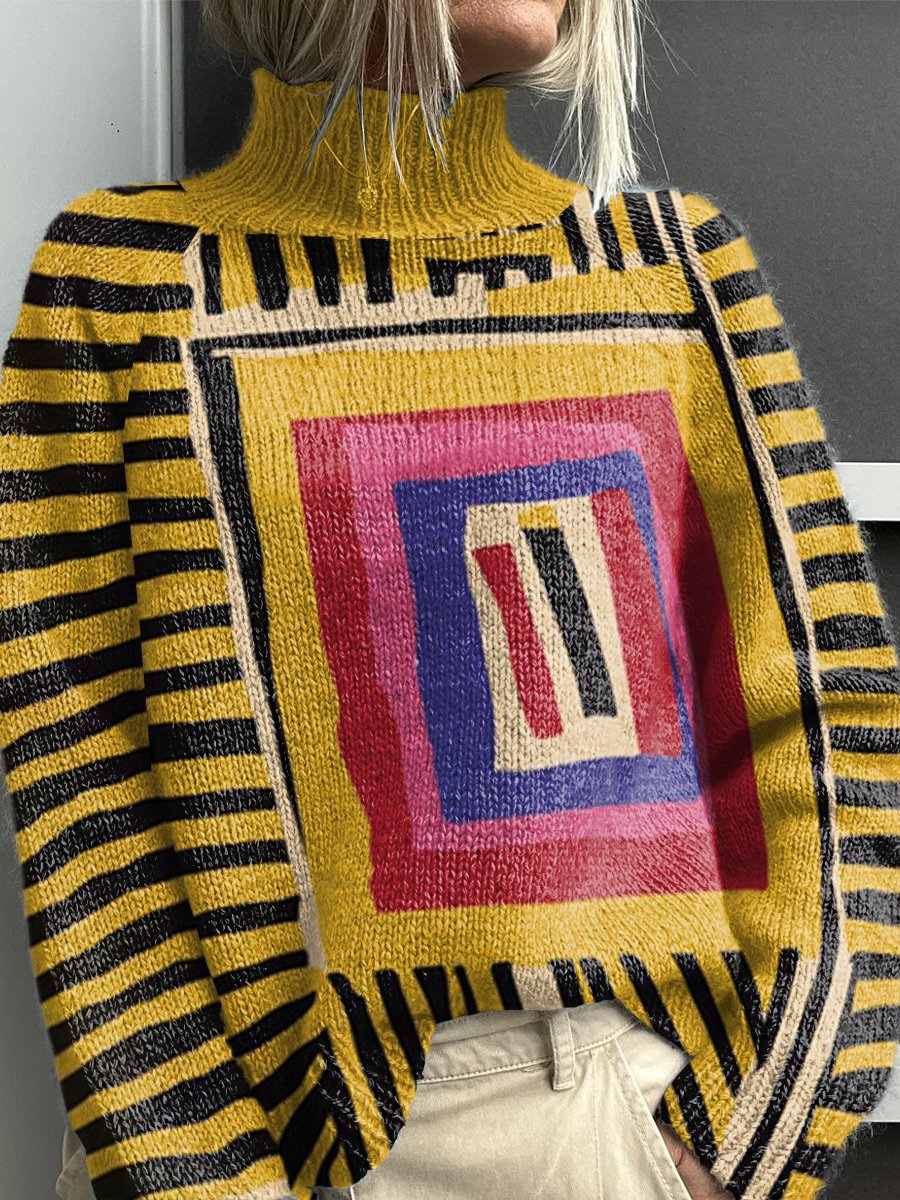 Noëlle | Pullover de gola alta colorido