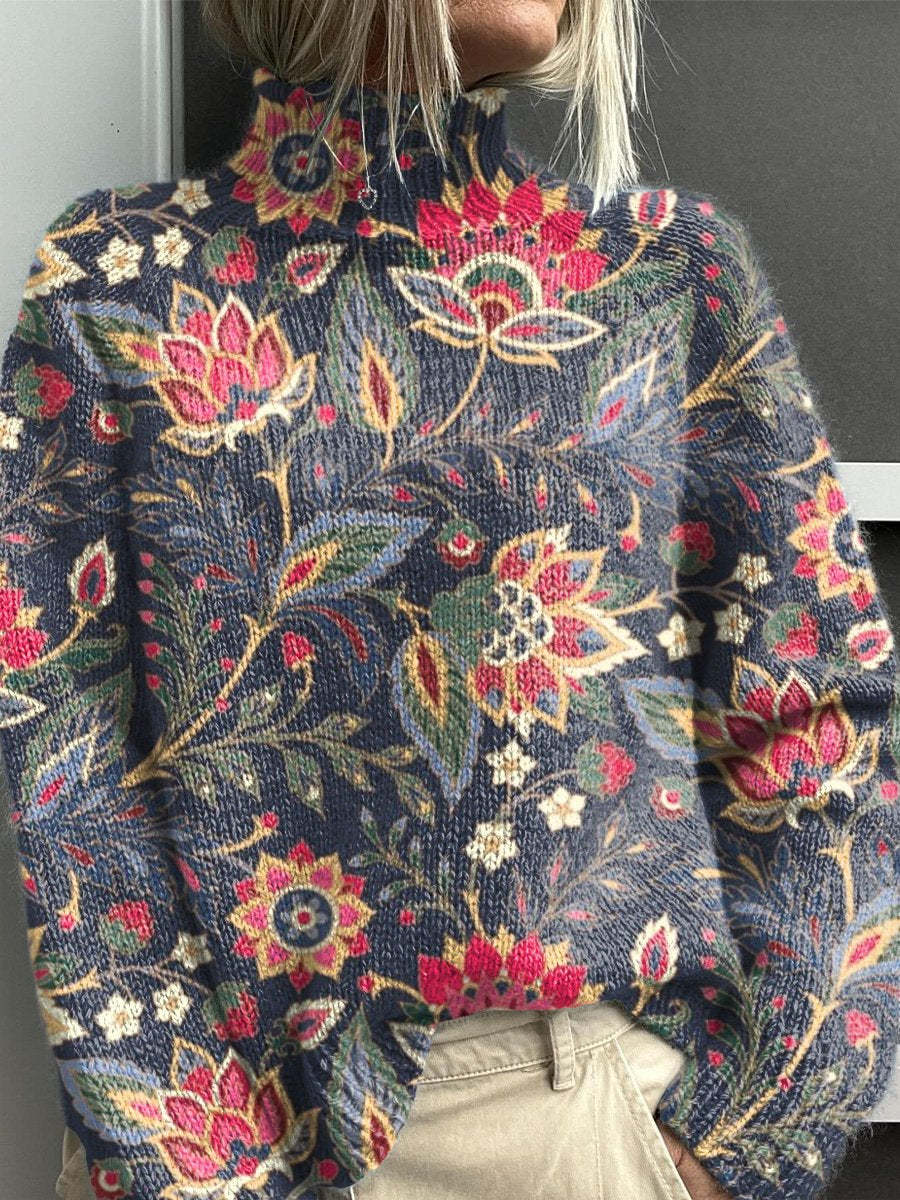 Noëlle | Pullover de gola alta colorido