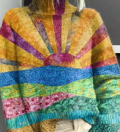 Noëlle | Pullover de gola alta colorido