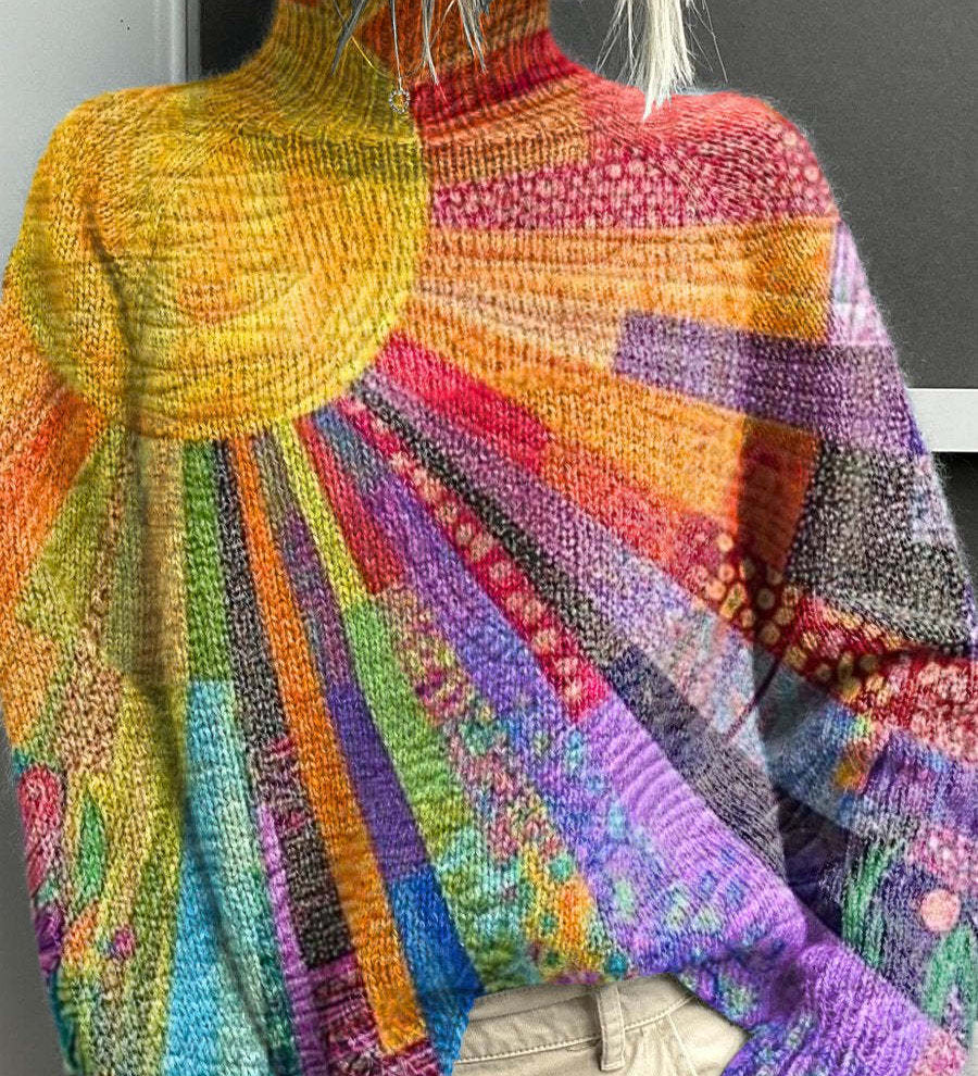 Noëlle | Pullover de gola alta colorido