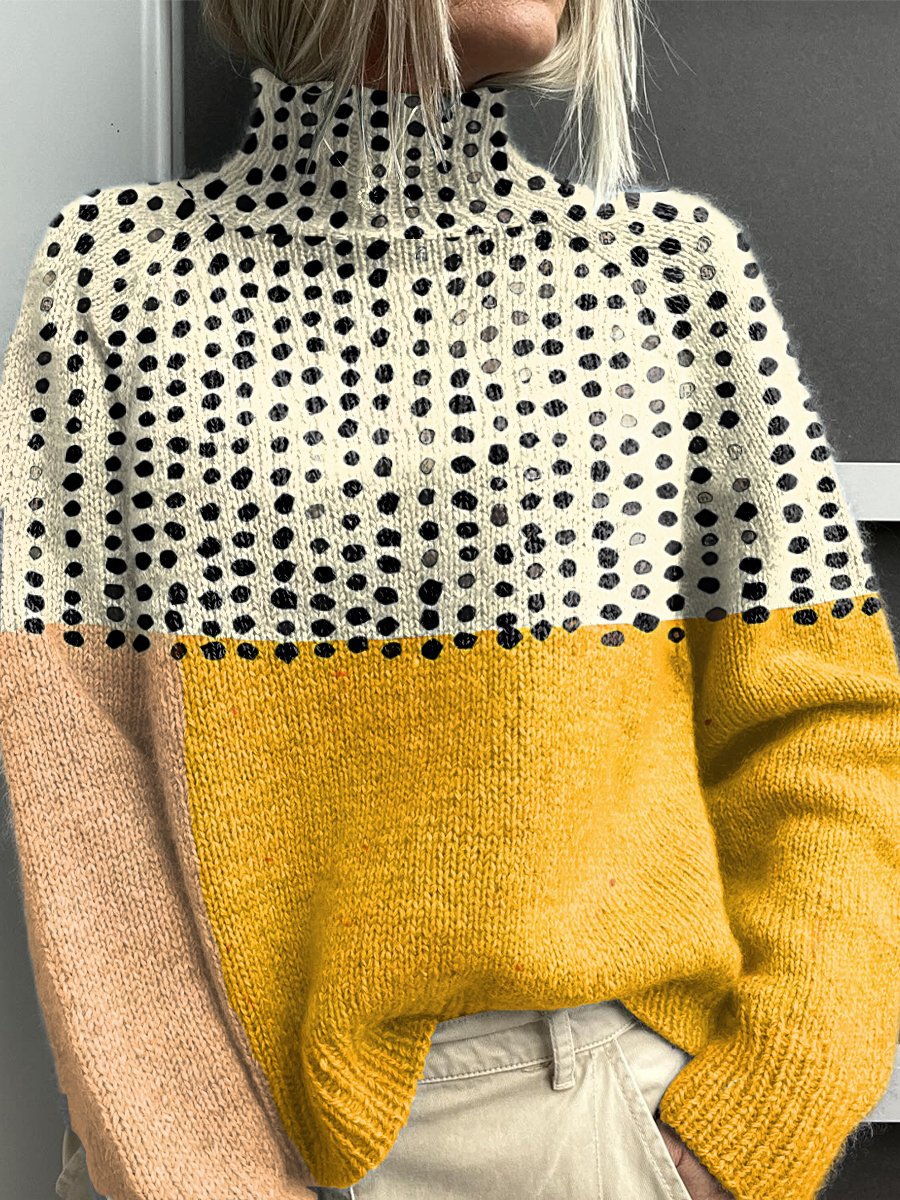 Noëlle | Pullover de gola alta colorido