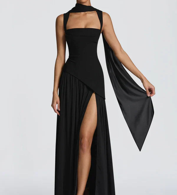ZAFIRA | Vestido longo efeito laqueado