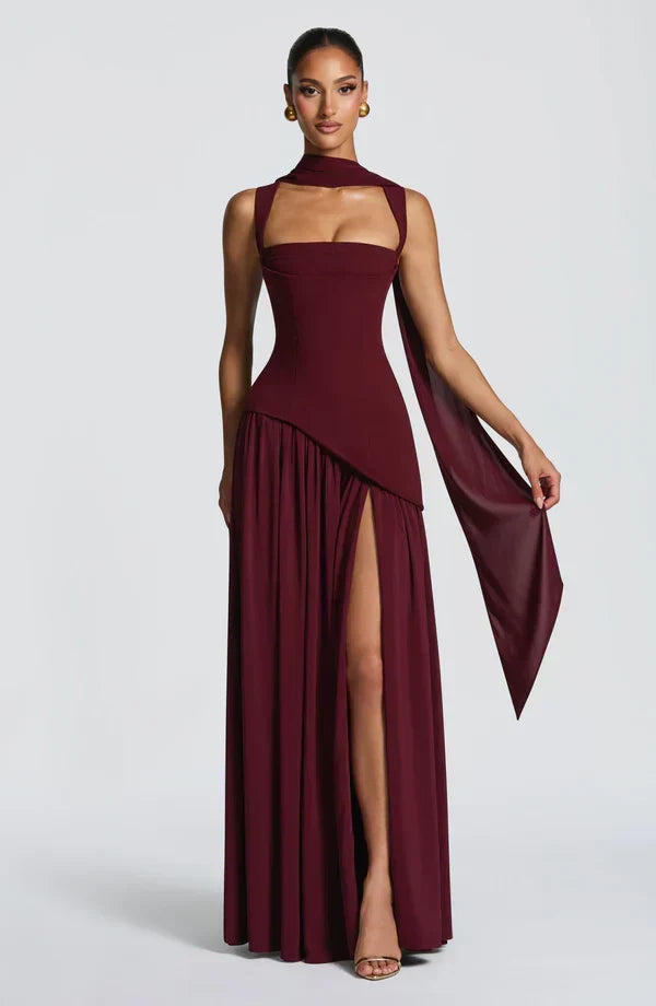 ZAFIRA | Vestido longo efeito laqueado